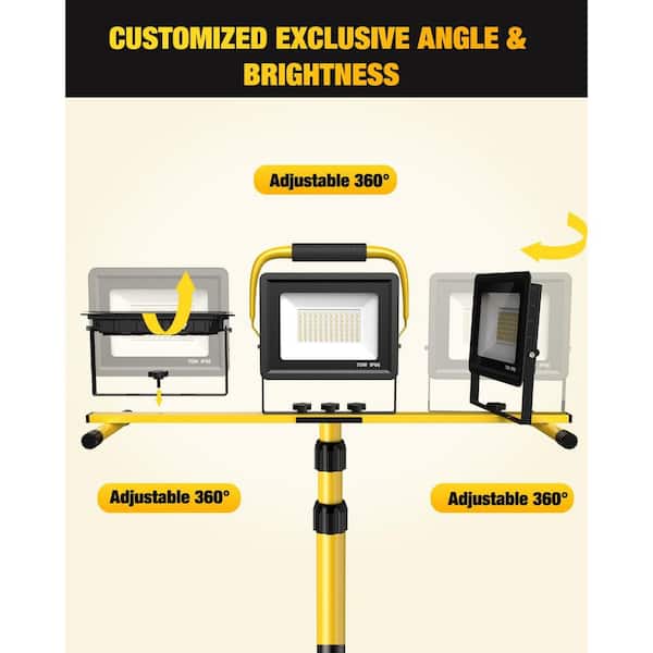 BeamBox 110 Volt. Black 21000 Lumens Adjustable 3-Head LED Work