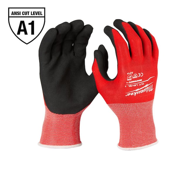 Milwaukee Medium Red Nitrile Level 1 Cut Resistant Dipped Work Gloves