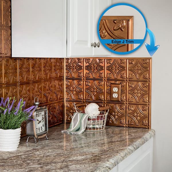 Fasade® 4' PVC Antique Bronze J-Trim - 5 Pack