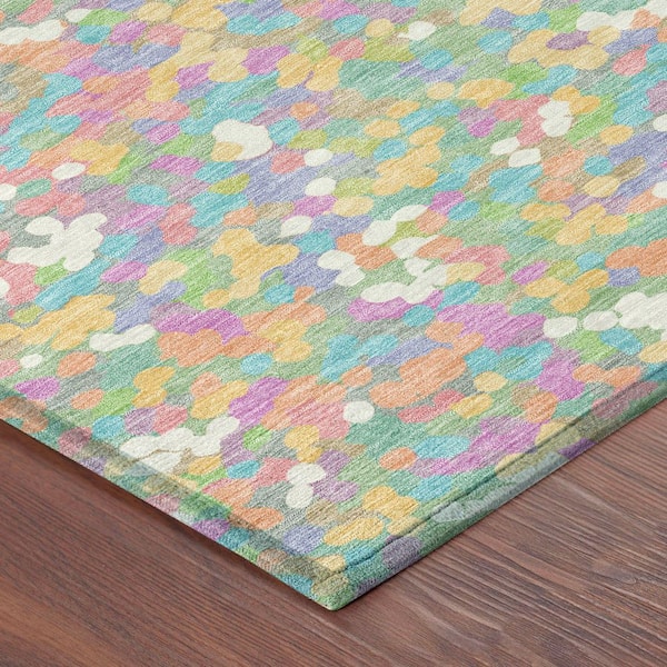 Chantille Machine Washable Indoor/Outdoor Abstract ACN2507 Mint 2 ft. x 7 ft. Runner Rug
