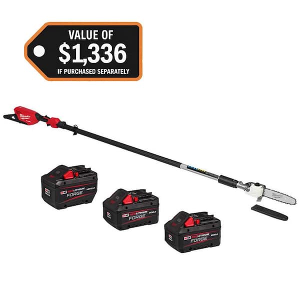 M18 FUEL 10 in. 18V Brushless Cordless Telescoping Pole Saw w/(1) FORGE 12.0 Ah Battery & (2) FORGE 8.0 Ah Battery