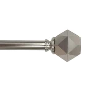 36 in. - 66 in. Telescoping 3/4 in. Single Curtain Rod Kit in Brushed Nickel with Geometric Finials