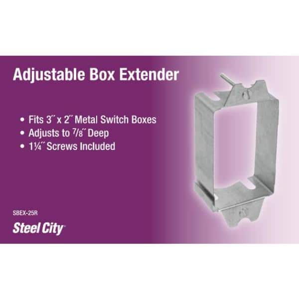 1-Gang Metal Electrical Switch Box Extension (SBEX-25R)