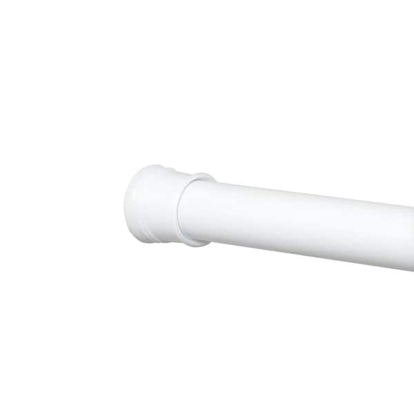 Zenna Home NeverRust 52 in. - 86 in. Aluminum Adjustable Tension No-Tools Shower Rod in White