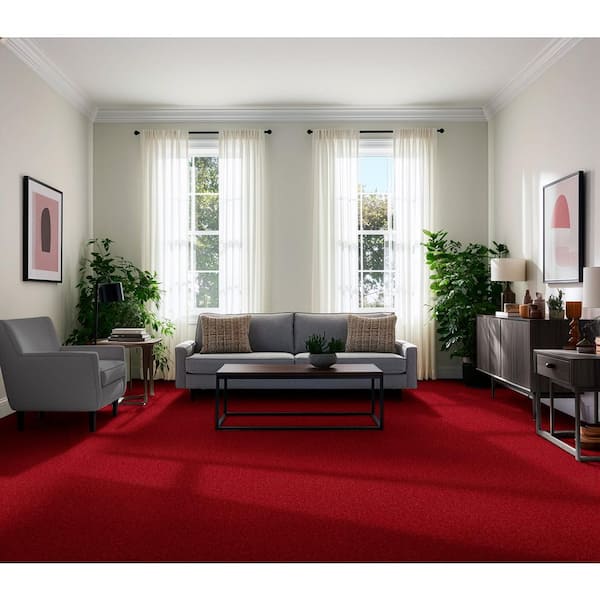 TrafficMaster Watercolors II - Cherry - Red 15 ft. 38.4 oz