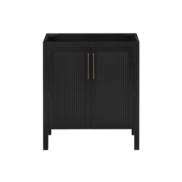 Luka 30 in. Bath Vanity Cabinet without Top in Black Oak Assembled