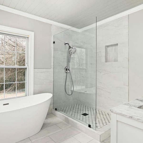 Rainfull 7-Spray Handheld Shower Faucet Kit with Valve 1.8 GPM and 4.9 in. Adjustable Filtered Shower Head in Chrome