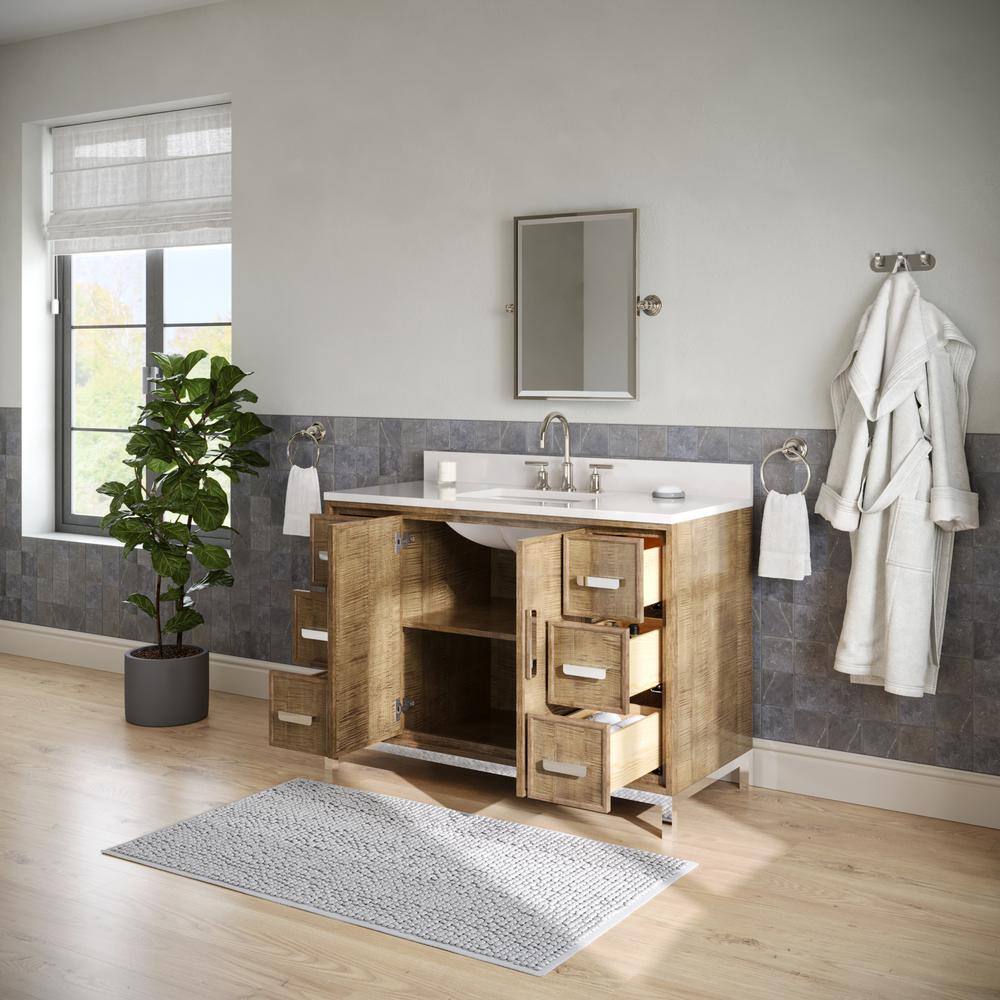 Westin 48" Lustrous Walnut Freestanding Single Bathroom Vanity with Quartz Top