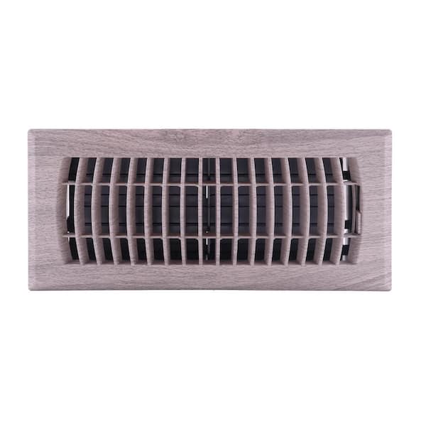 Everbilt 4 in. x 10 in. Plastic Floor Register in Natural Gray Oak