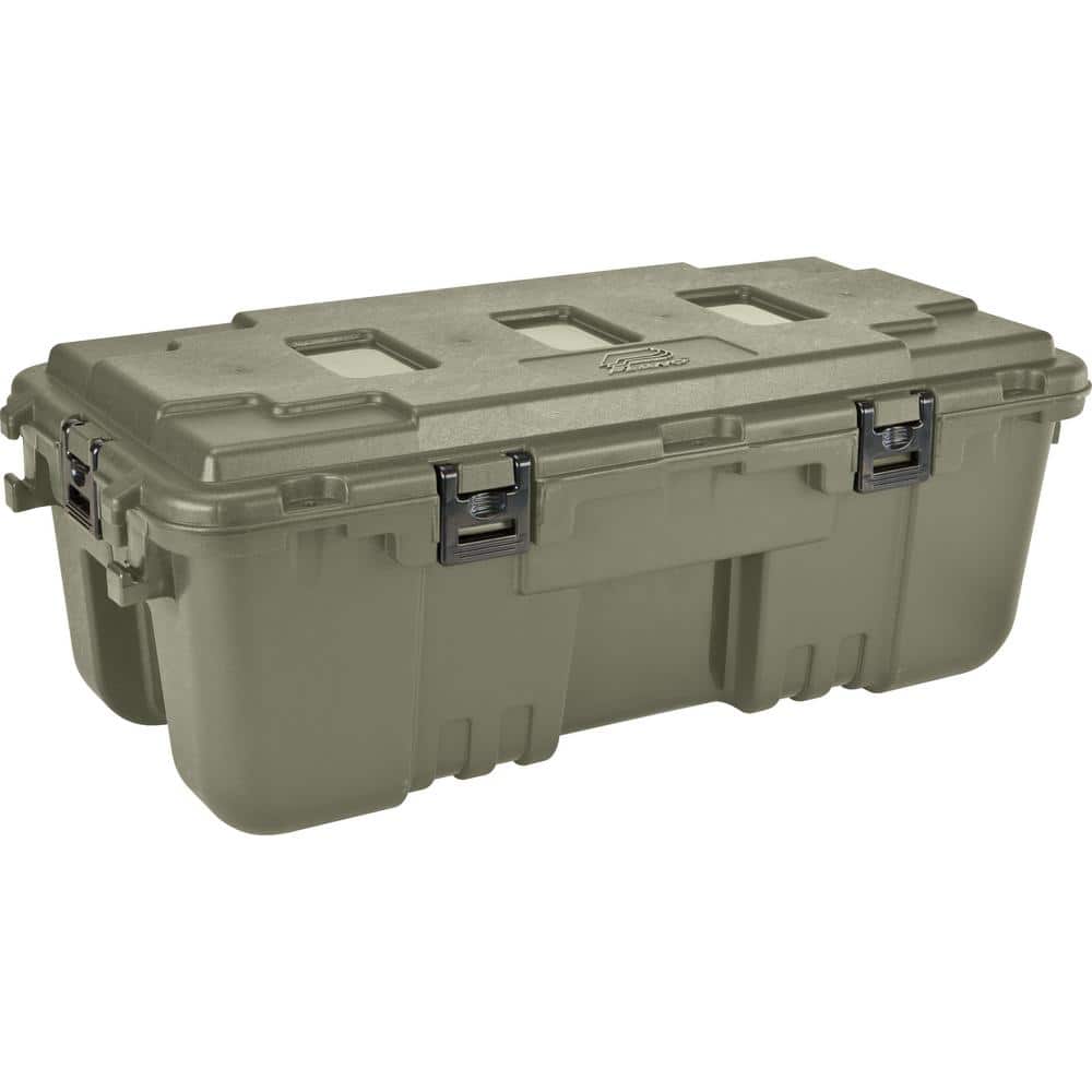 Plano Hinged Storage Box in Olive Drab 181976 The Home Depot