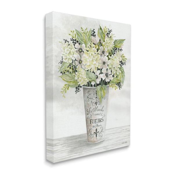 Stupell Industries "French Floral Greenery Bouquet Parisian Charm Flowers" by Cindy Jacobs Unframed Print Nature Wall Art 24 in. x 30 in.