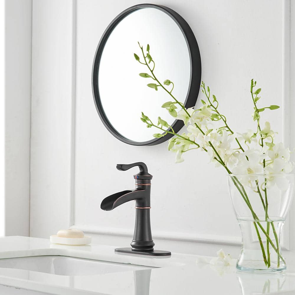 Oil Rubbed Bronze Single Handle Waterfall Bathroom Faucet