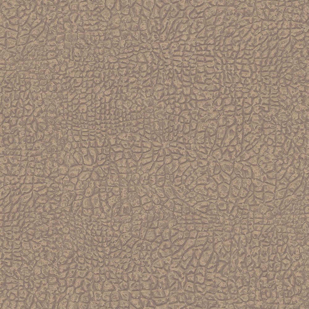 Absolutely Chic Metallic Brown Vinyl Non-Woven Non-Pasted Crocodile Motif T