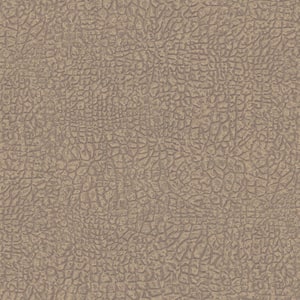 Absolutely Chic Metallic Brown Vinyl Non-Woven Non-Pasted Crocodile Motif Textured Metallic Wallpaper Cover 57.75 sq.ft.