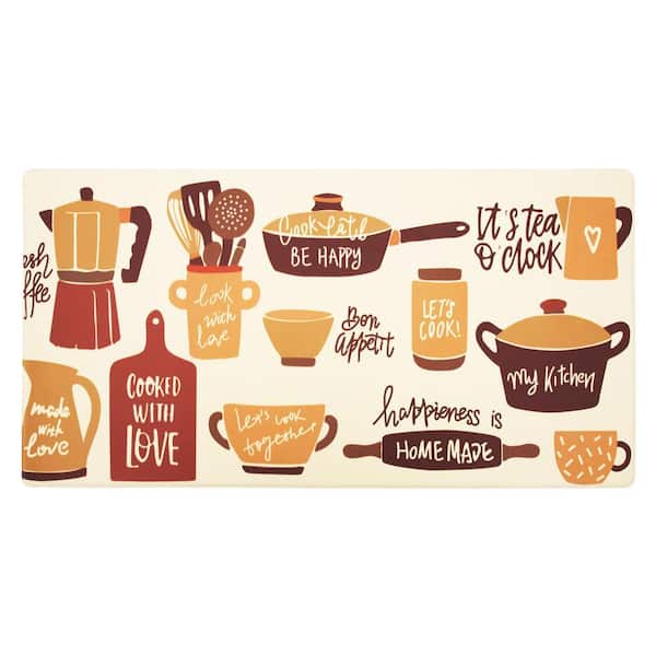 RayStar Beige 20 in. x 31.5 in. PVC Kitchen Mat Anti-Fatigue Mat Non-Slip