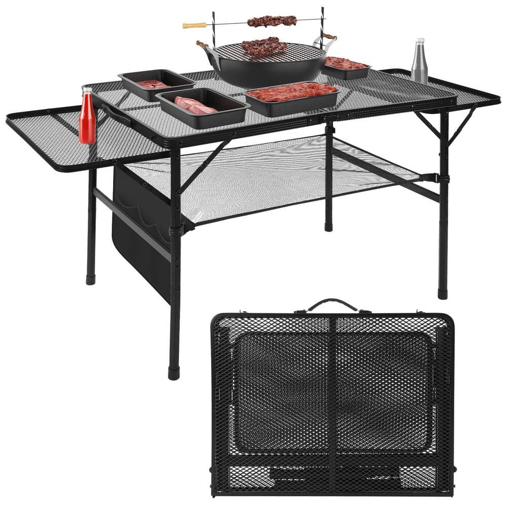 35 in. Metal Rectangle Aluminum Picnic Tables Table only with Umbrella Hole Adjustable Height for Outdoor price history on PriceWatchPro
