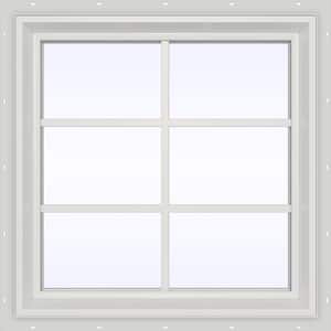 23.5 in. x 29.5 in. V-2500 Series White Vinyl Fixed Picture Window with Colonial Grids/Grilles