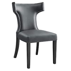 Curve Faux Leather Dining Chair in Gray