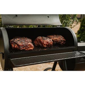 Highland Offset Charcoal Smoker and Grill in Black with 900 sq. in. Cooking Space