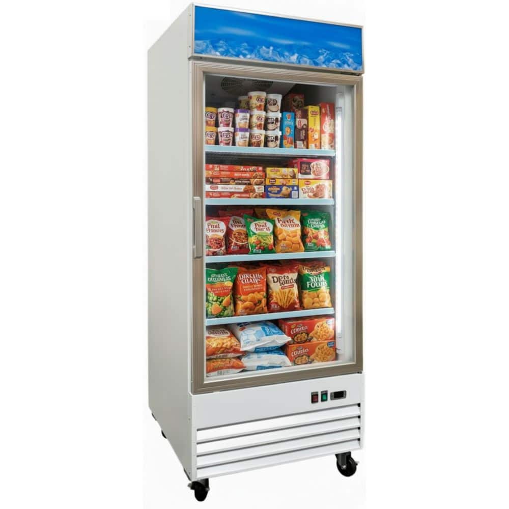 Elite Kitchen Supply 31 in 23 cu. ft. One Glass Door Freezer ED48BM White