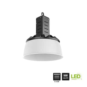 16 in. Black Integrated LED Dimmable High Bay Light with Motion Sensor at 30000 Lumens, 5000K Daylight