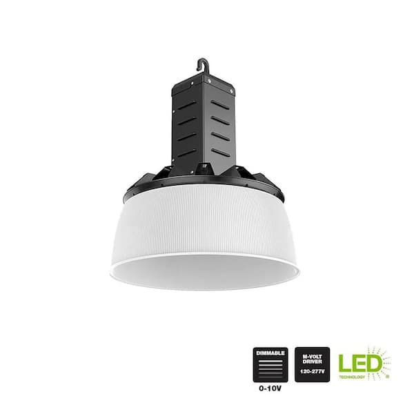 Photo 1 of 16 in. 750-Watt Equivalent Integrated LED Dimmable Black High Bay Light, 5000K