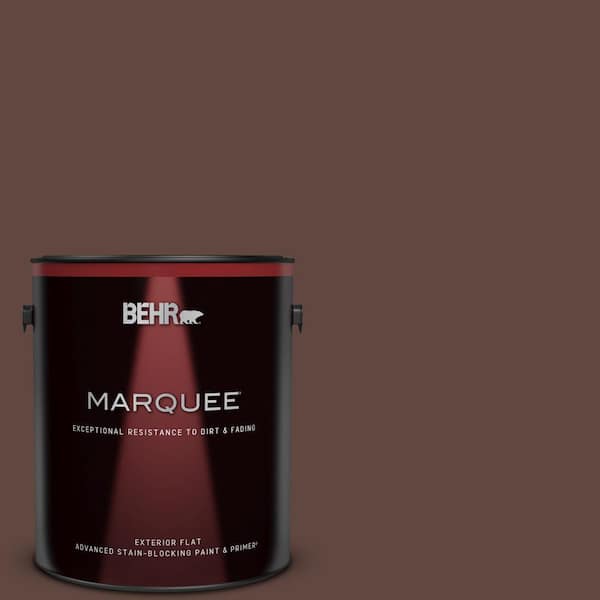 BEHR MARQUEE 1 gal. #180F-7 Warm Brownie Flat Exterior Paint & Primer