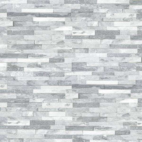 MSI Alaska Gray Ledger Panel 6 in. x 24 in. Textured Marble Stone Look Wall Tile (6 sq. ft./Case)