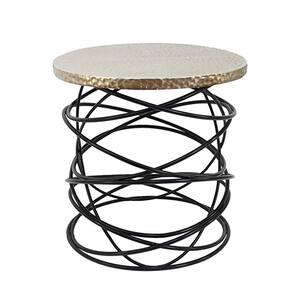 Mariana 23.25 in. Gold Cable-Shaped Base Accent Table