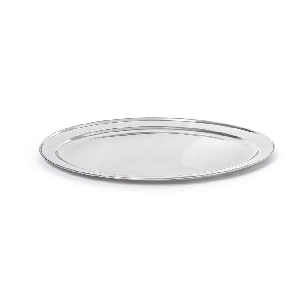 22 in. W Cast Aluminum Stainless Steel Oval Commercial Platter