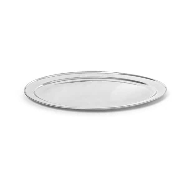 22 in. W Cast Aluminum Stainless Steel Oval Commercial Platter