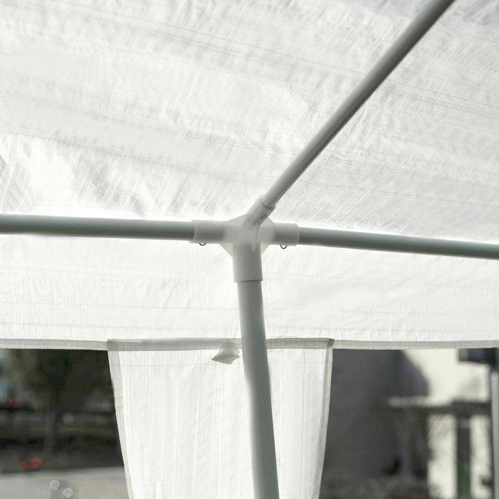 White 10'x30' Heavy Duty Outdoor Canopy Tent with Steel Frame