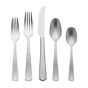 French Perle 65-Piece Silver 18/10-Stainless Steel Flatware Set (Service For 12)