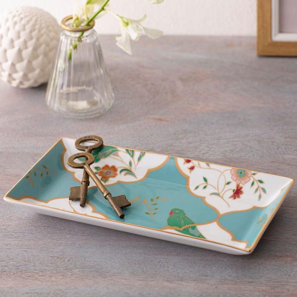 Noritake Lodi's Morning 9.75 in. (Blue) Porcelain Rectangular Tray