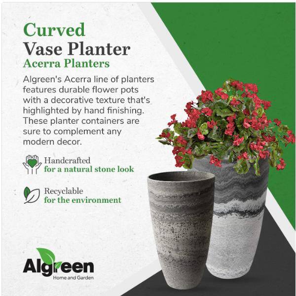 Acerra Gray and White Composite Outdoor Vase Planter