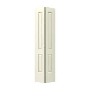 30 in. x 80 in. Caiman 2 Panel Vanilla Paint Hollow Core Molded Composite Closet Bi-Fold Door