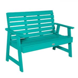 Riverside 5 ft. 2-Person Seaglass Blue Recycled Plastic Garden Bench