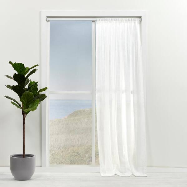 Tension Rod 36 in. - 63 in. Adjustable Length 1 in. Dia Single Curtain Rod in White