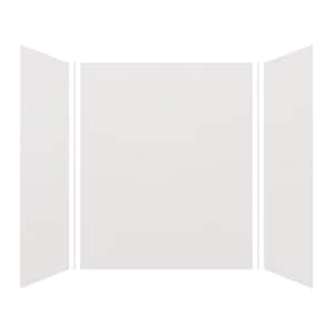 Expressions 48 in. x 60 in. x 72 in. 3-Piece Easy Up Adhesive Alcove Shower Wall Surround in Grey