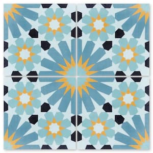 Tangier Primero Multi-color/Matte 8 in. x 8 in. Cement Handmade Floor and Wall Tile (Box of 8/3.45 sq. ft.)