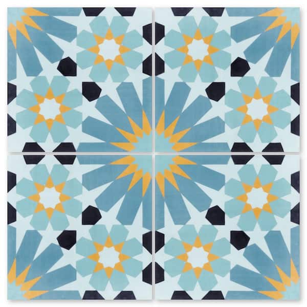 Villa Lagoon Tile Tangier Primero Multi-color/Matte 8 in. x 8 in. Cement Handmade Floor and Wall Tile (Box of 8/3.45 sq. ft.)