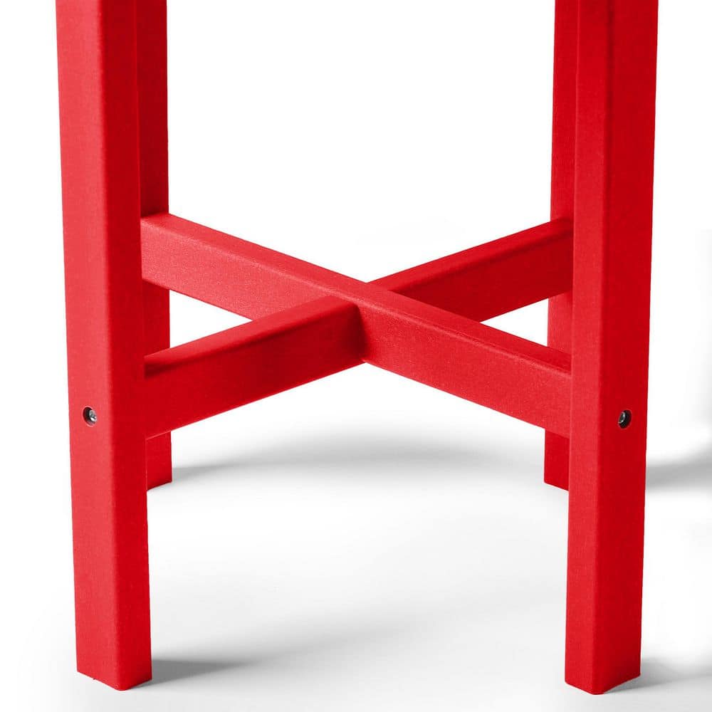 Altura Eco-Friendly All-Weather 18" Round Side Table - Red