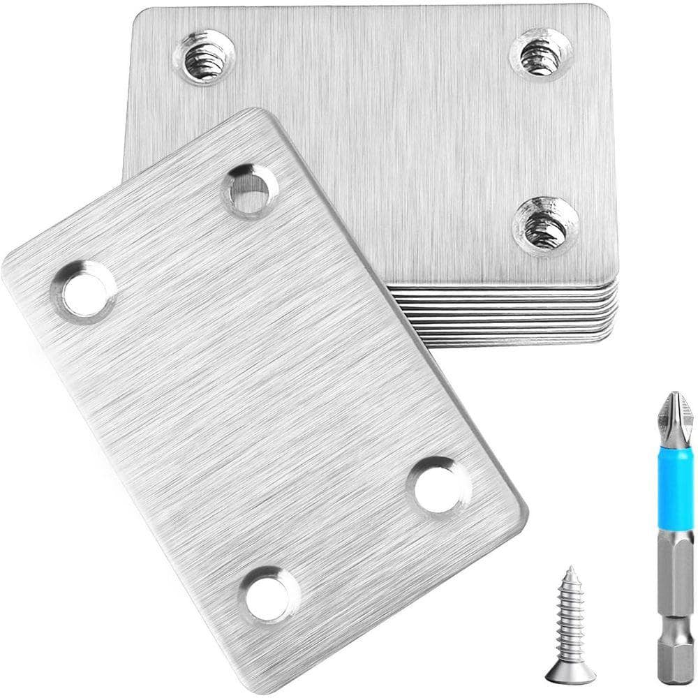 KIWDZFU 2.37 x 1.5-Guage Stainless Steel Mending Plates Kit for