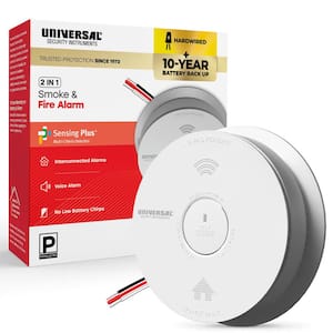 Hardwired and 10-Year Battery Backup Smoke Detector with Photoelectric Sensor and Voice Alert