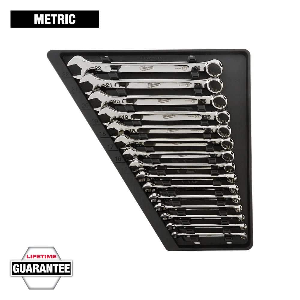 Milwaukee Combination Metric Wrench Mechanics Tool Set (15-Piece