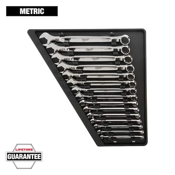 Milwaukee - Combination Metric Wrench Mechanics Tool Set (15-Piece)