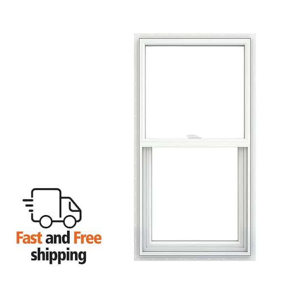 V-2500 Series 29.5 in. x 53.5 in. Single Hung Vinyl Low-E White Nail Fin Frame Tilt-In New Construction Window