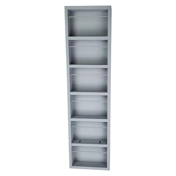 WG Wood Products 3.5 in. x 11 in. x 42 in. Malibu Primed Gray Wood Spice Rack