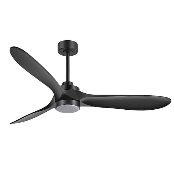 Triplex 60 in. Indoor Propeller Black Standard Ceiling Fan with Adjustable White Integrated LED with Remote Included