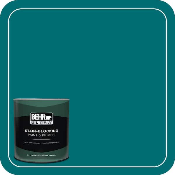 BEHR ULTRA 1 qt. #MQ6-35 Teal Motif Semi-Gloss Enamel Exterior Paint & Primer